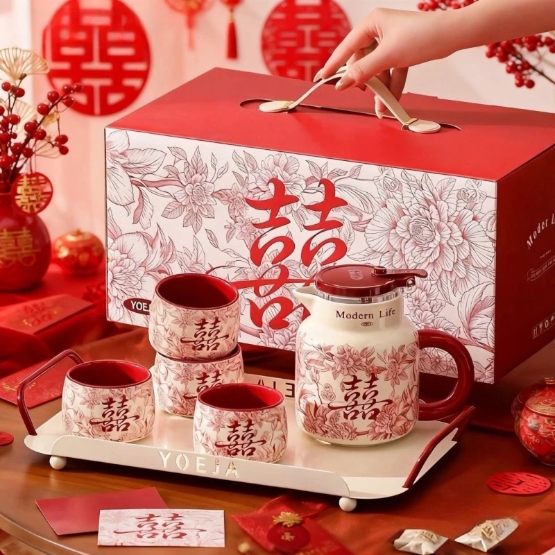 

High-value tea set gift box light luxury high-end ceramic water cup for girlfriend engagement wedding gift