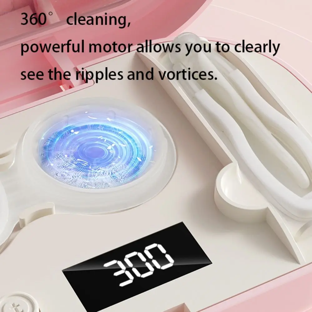 High Frequency Vibration Ultrasonic Beauty Lenses Cleaner USB Charging 5 Adjustable Levels Beauty Lenses Storage Container