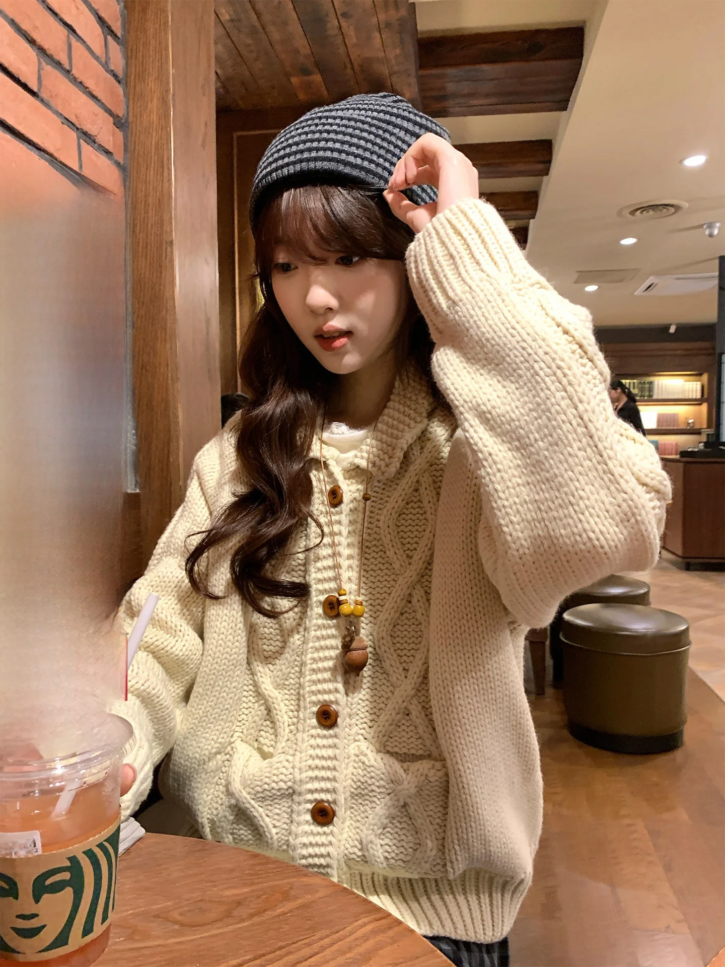 

Holli Korean Sle Thiened Loose Casual Women's Knitted Sweater Soft Sle 2025 New Arrival Long Sve Collar Pure ...