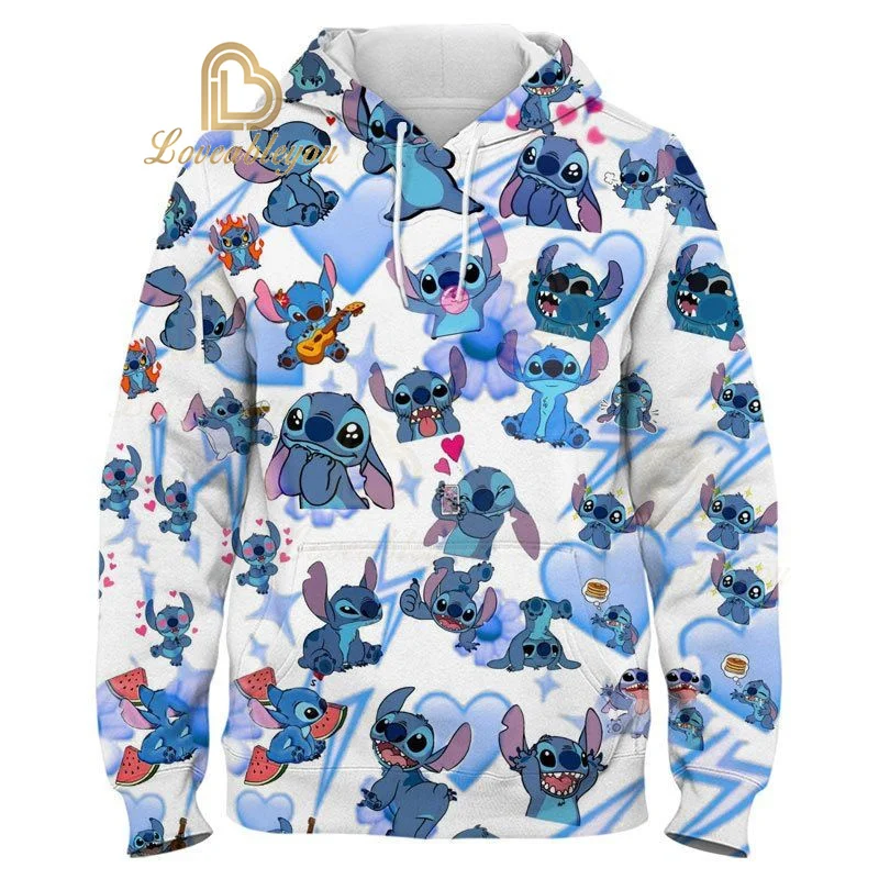 Lilo Stitch 3D Printed Hoodie for Kids Children\'s Reuben Woops Long Sleeve Loose Clothes Casual Top Boys and Girls Hoodies