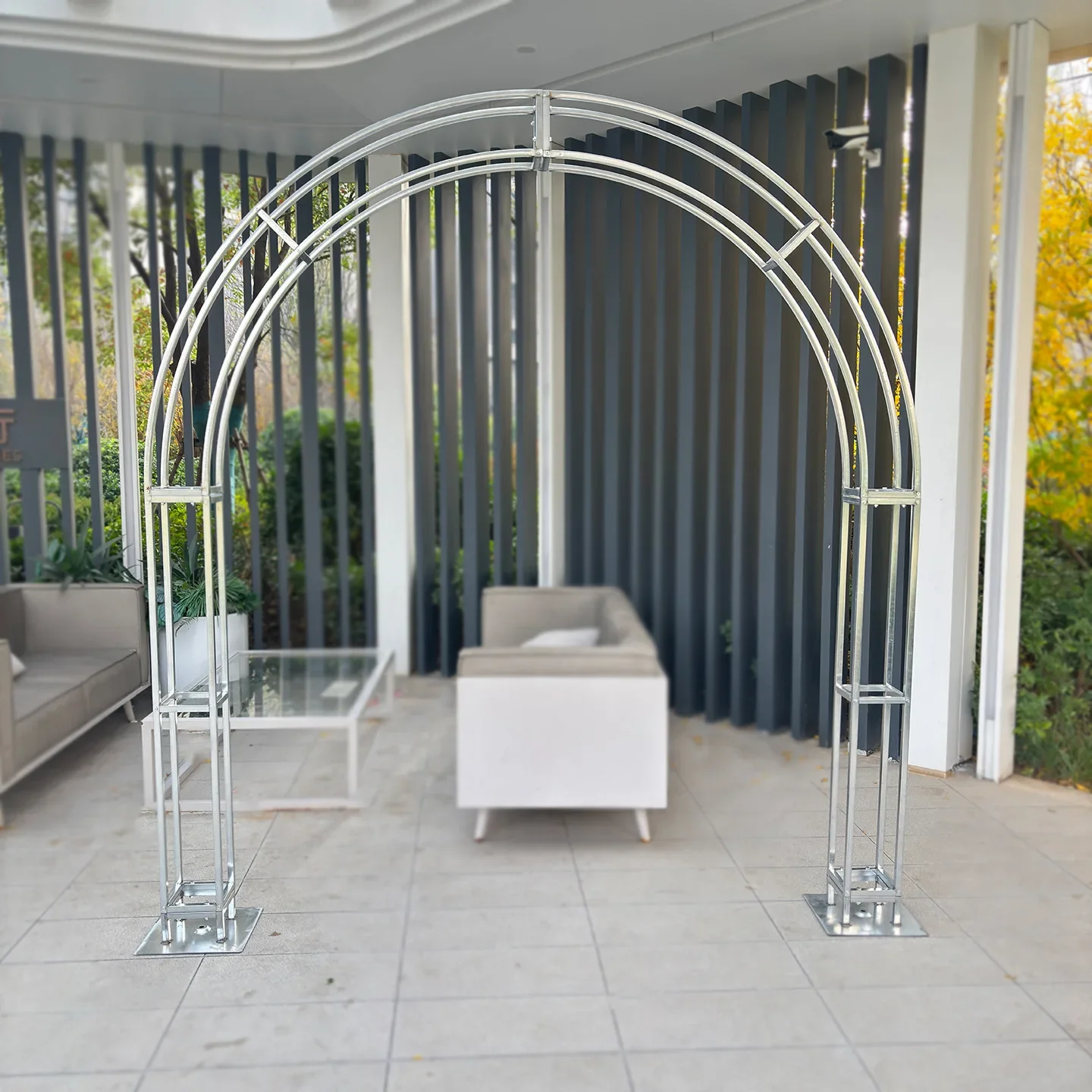 New wedding arch truss arc shooting props semicircular wrought iron stage outdoor arched shelf layout decoration