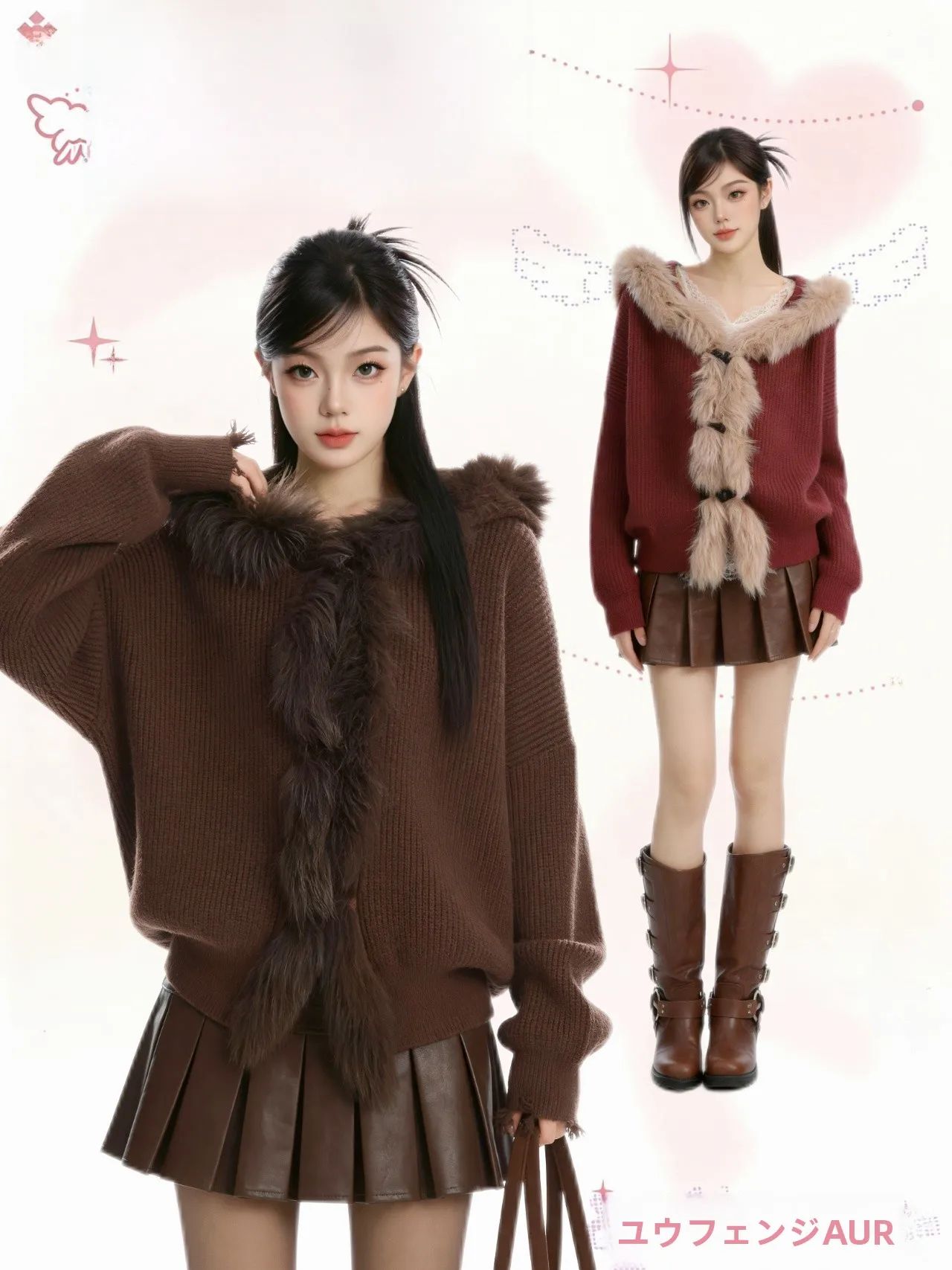 

AURA Women's Lazy Sle Knitted Sweater Coat Cowl Ne Open Cardigan Long Sve Autumn Winter Faion Premium Feeling