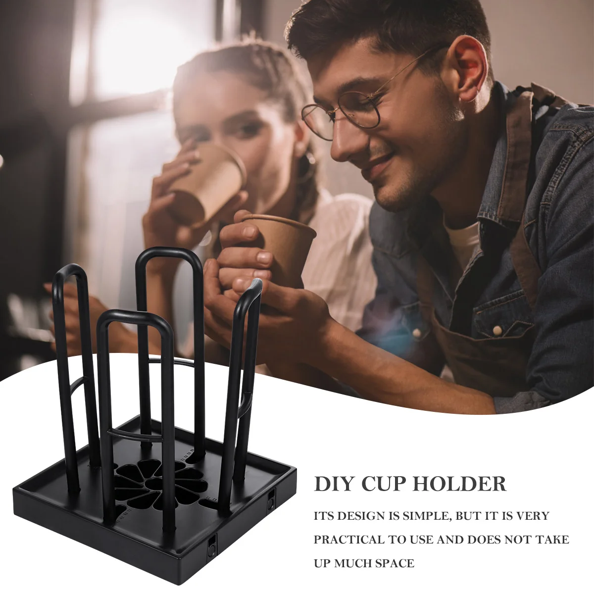 1 セットプラスチック使い捨てカップディスペンサーコンパクト紙カップホルダー壁掛けカウンターオーガナイザーレストランアクセサリー