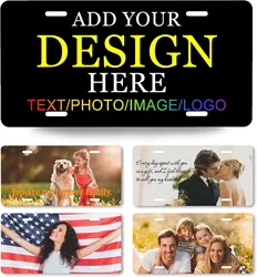 Custom License Plate for Front of Car Personalized Add Your Own Customized Pictures Text Image Photo Logo Art Design 6 x 12 Inch