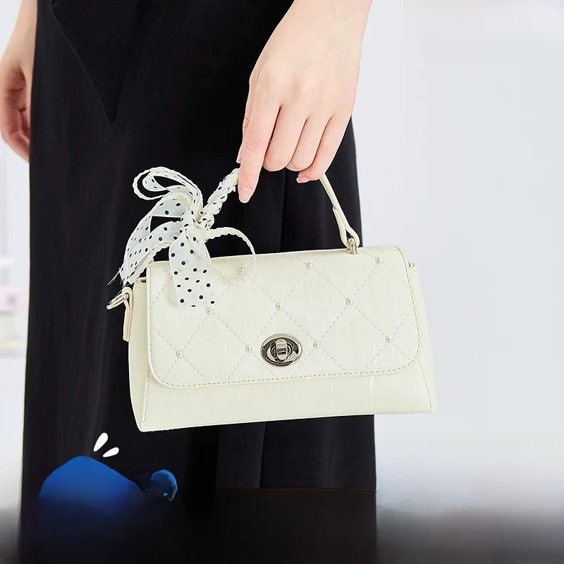 fashionable-summer-casual-women's-handbag-three-happiness-flip-cover-bead-bead-bag-single-shoulder-strap-square-box-shape