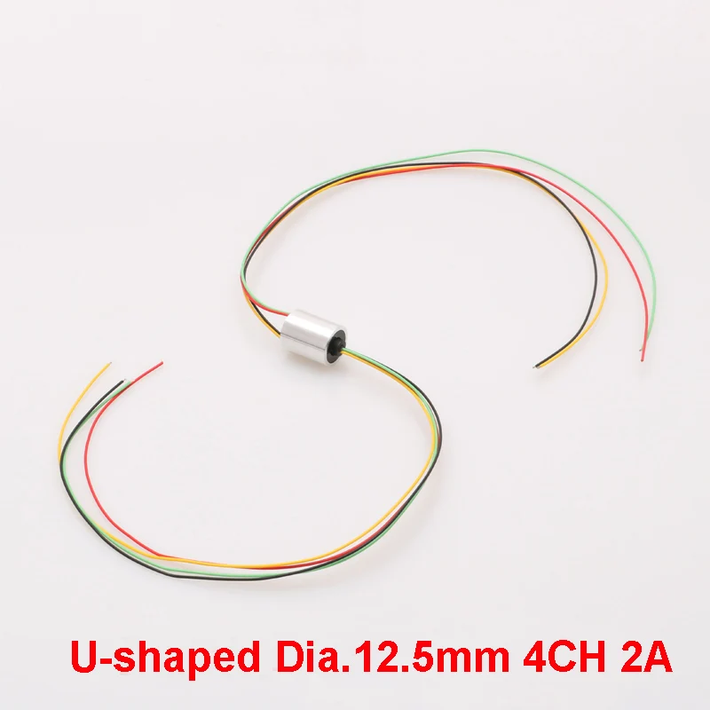 360° Swivel Electric Slip Ring 12.5mm 4 Wire Conductive Slipring Signal Transmission Rotary Joint Connector for Monitor Robotic