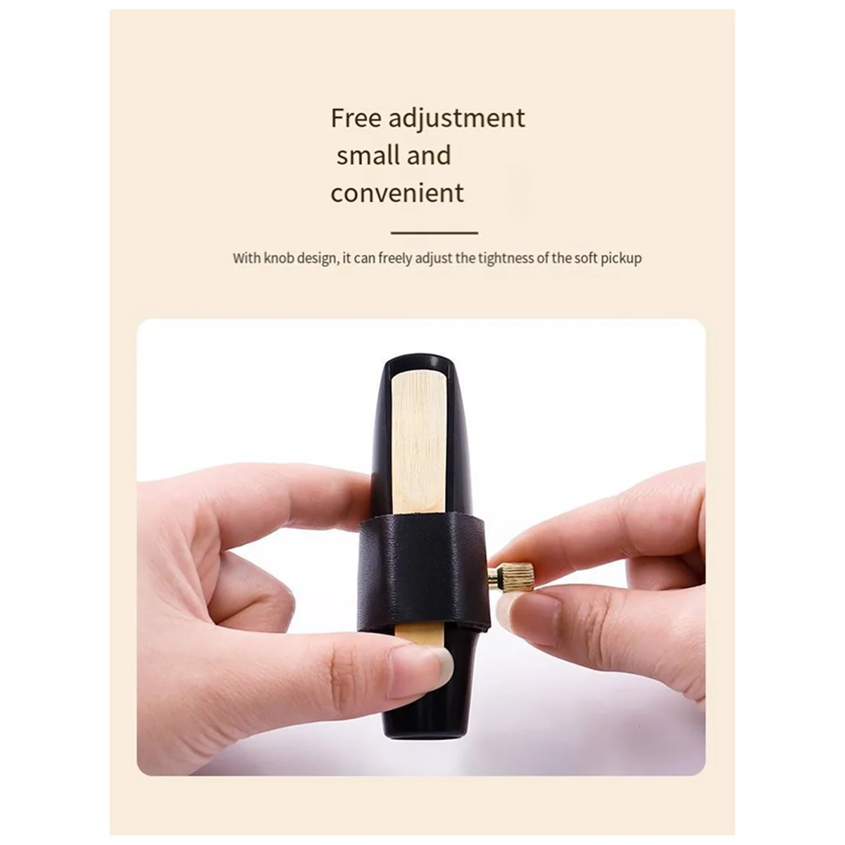 Alto Saxophone Ligature Fastener Compact Durable Artificial Leather for Alto Saxophone Rubber Mouthpiece