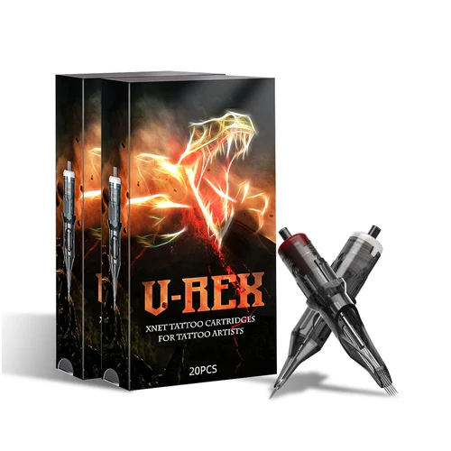 T-Rex 20 piezas cartucho de tatuaje aguja almohadillas redondas esterilizador desechable maquillaje permanente seguro tatuaje 01rl 03rl 05rl 07rl