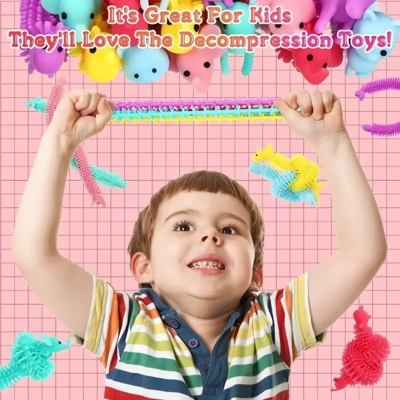 6 個ノベルティおかしいカラフルなアルパカララルブレスレットストレスリリーフ感覚おもちゃ減圧麺ストレッチロープおもちゃ自閉症ギフト