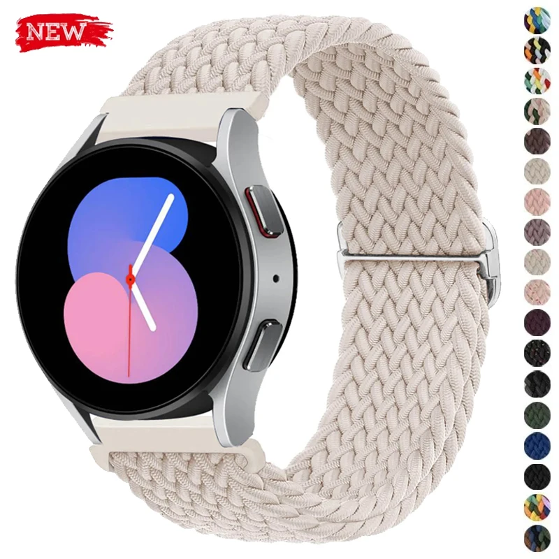 20mm 22mm Nylon Braided Strap for Samsung Galaxy Watch 6 5 4 40mm 44mm Band Gear S3 Active 2 Bracelet for Huawei Ultimate GT4