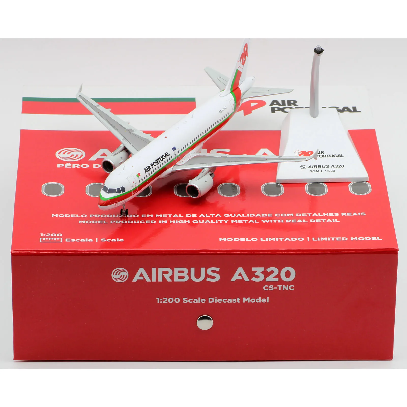 TAP32077Y Alloy Collectible Plane Gift JC Wings 1:200 TAP Air Portugal Airbus A320 Diecast Aircraft Jet Model CS-TNC With Stand