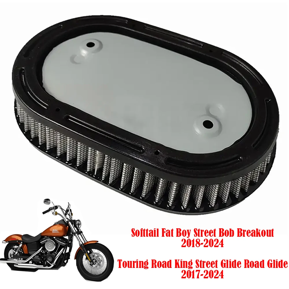 

Motorcycle Air Intake Filter Air Filter Cleaner Element For Harley Softail Fat Boy Street Bob Touring Road King Road Glide