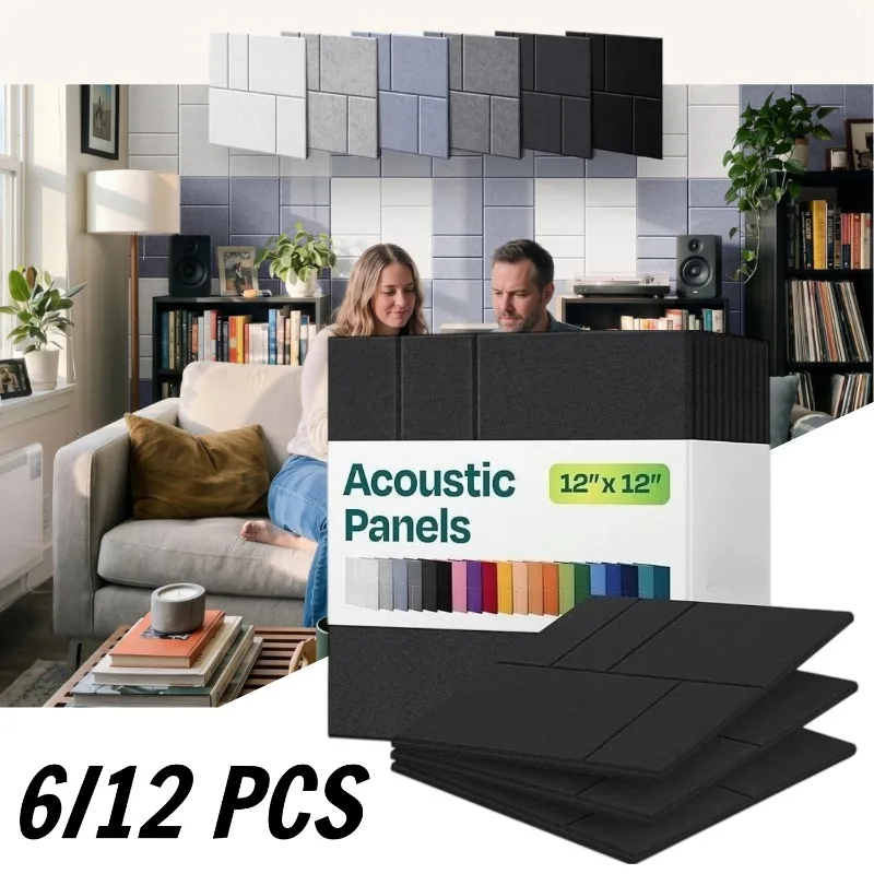 Acoustic Panels Soundproof Wall Panels Sound Absorbing Panels for Walls Ceiling Home Studio Office Recording Room 12x12 Inch