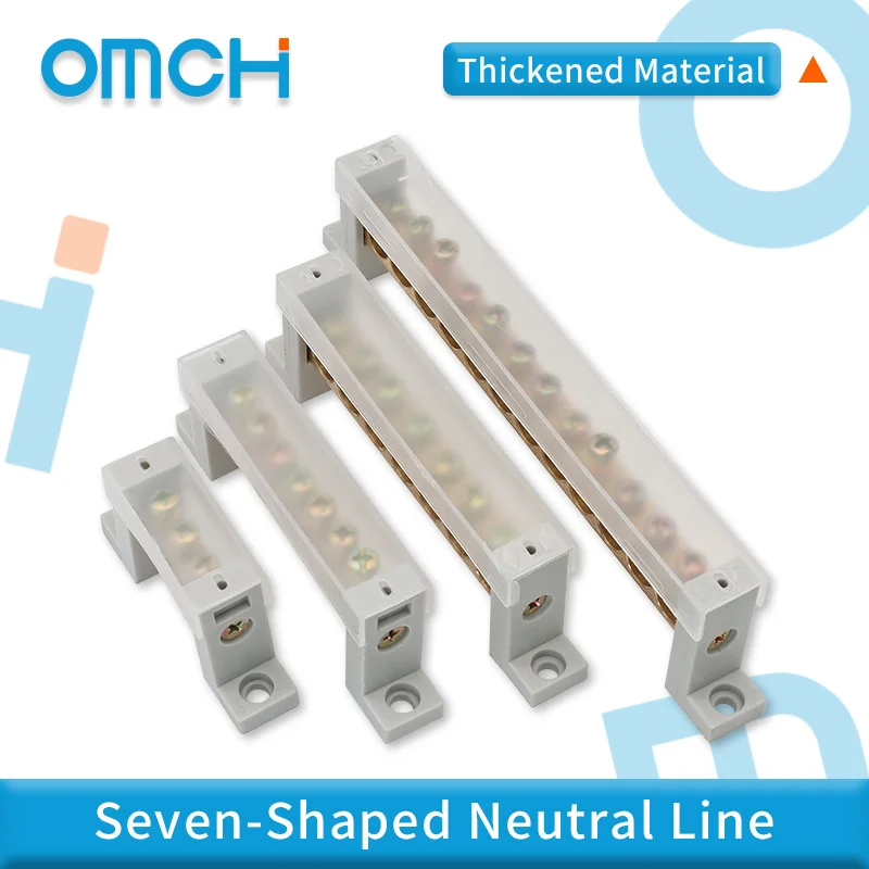 Bloque de terminales de cableado de Base Heptagonal OMCH, Conductor de latón a prueba de polvo, bloque de terminales Neutral de tierra, caja de distribución, barra de cableado