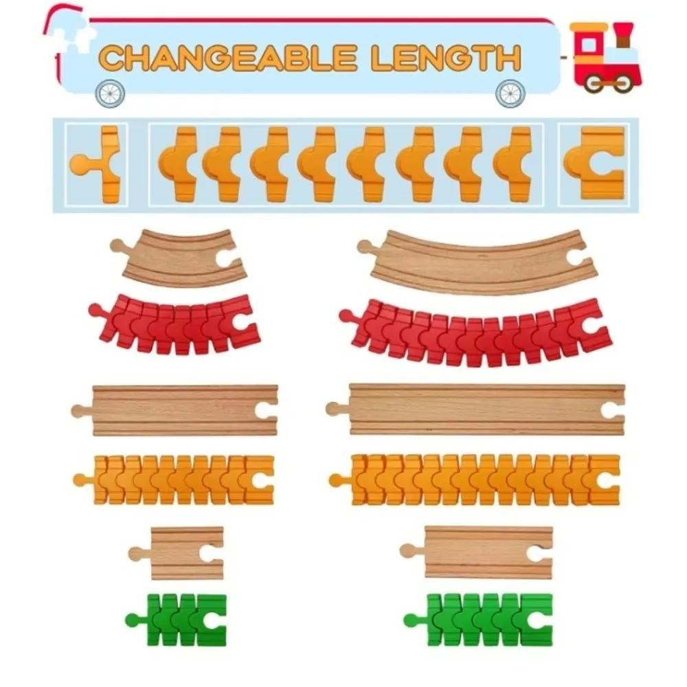Plastik-Eisenbahnschienen-Zubehör Flexibles Buntes Design Eisenbahnschienen Y-Schienen Transformierbare Schienen für Hape LILLABO