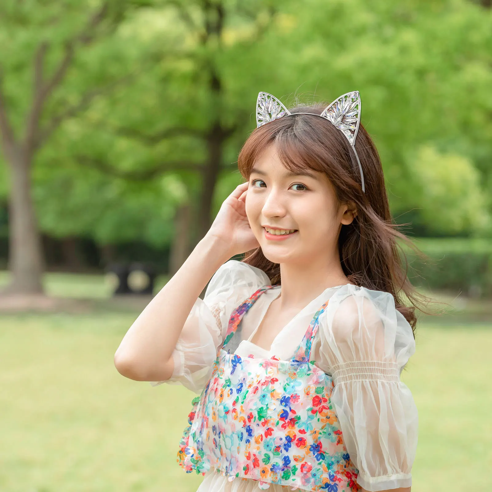 

2Pcs Cat Ear Headbands Cute Glitter Hair Accessories for Girls Festival Carnival Party Daily Use Kids Hairbands