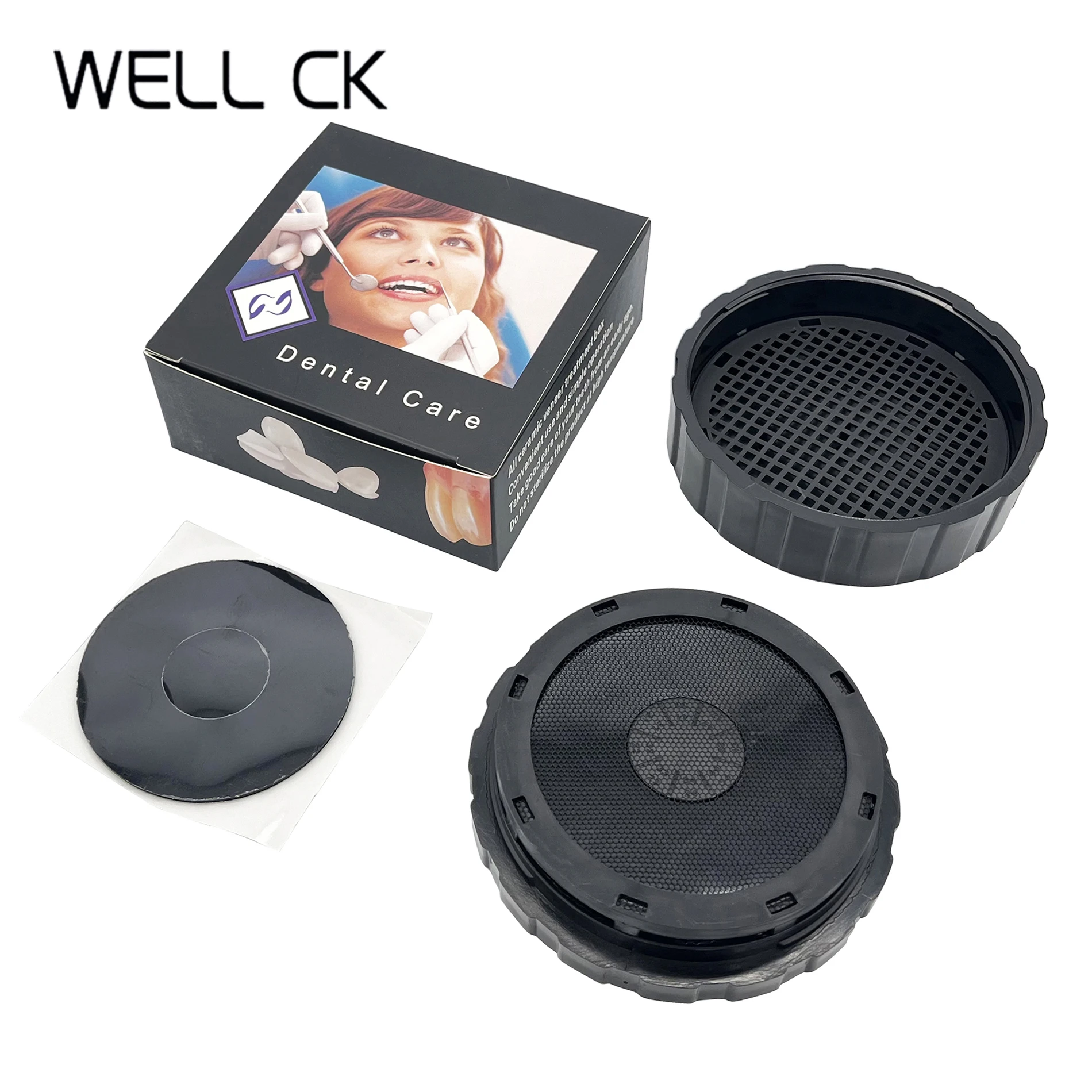 WELL CK Dental Veneer Pretreatment Patch Tooth Box All Ceramic Denture Storage Portable Arrangement Cleaning