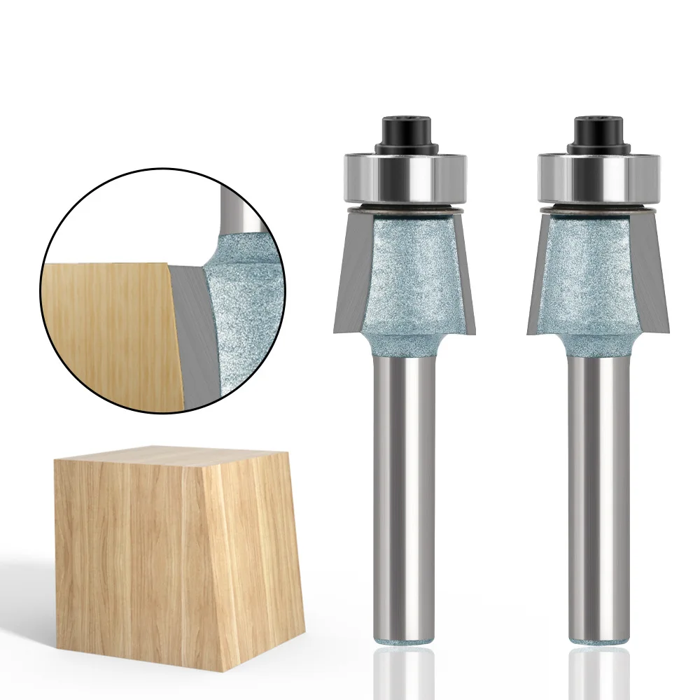 6mm 1/4′′ Shank 8 Degree Bevel Edging Knife 2 Edge Bevel Edging Knife Edge Sealing Machine Tool Forward Reverse Head Chamfer