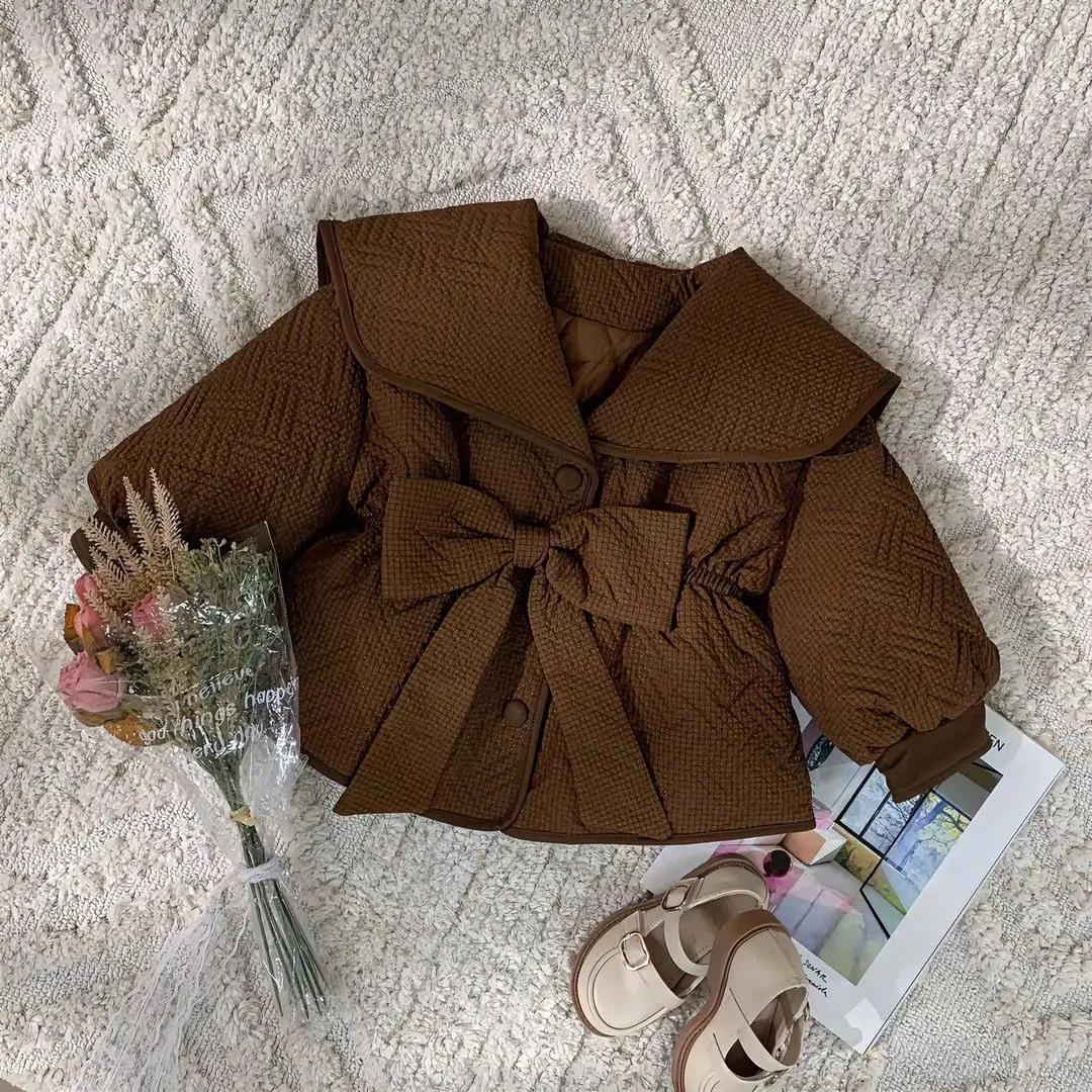 Girls Clothes Suit Girl Cotton-padded Coat 2023 Winter Cashmere Pants Two Sets Western Style Girl Baby Cotton-padded Jacket
