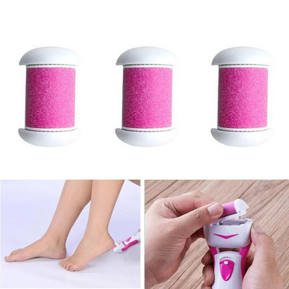 

10pcs Replacement Roller Heads For Electric Foot Exfoliator Water Resistant Plastic Material Safer Effective Dead Skin Removal