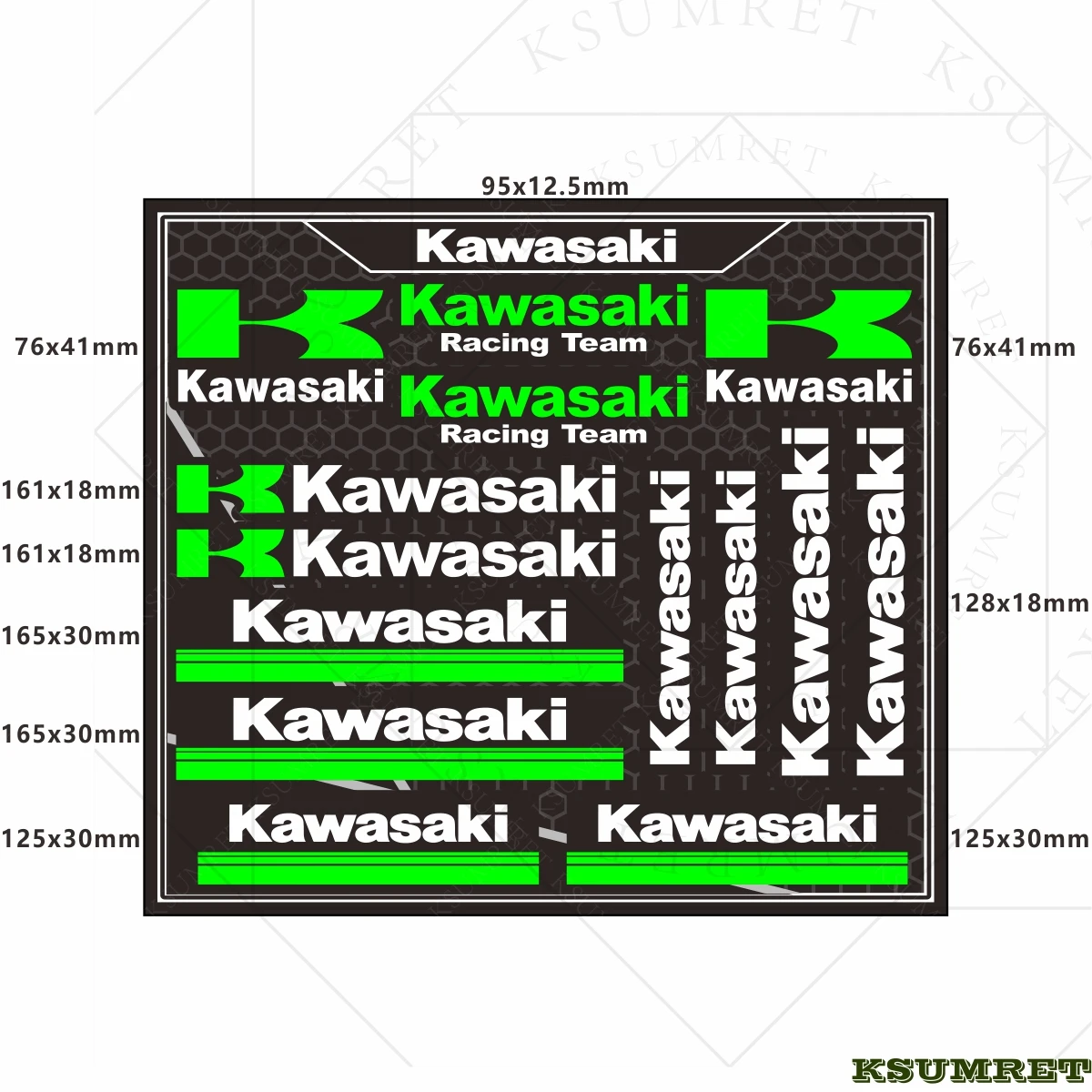 لكاواساكي سباق الدراجات النارية ملصقات عاكسة مقاوم للماء خوذة سباق الديكور الشارات النينجا اكسسوارات ملصقات الراعي