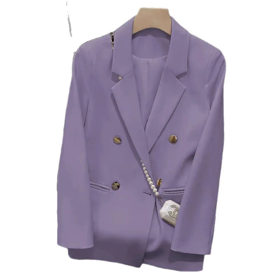 

New 2026 Spring Autumn Versatile Commute Women's Jacket Top Thin Polyester Fashionable Personality Matching Workwear