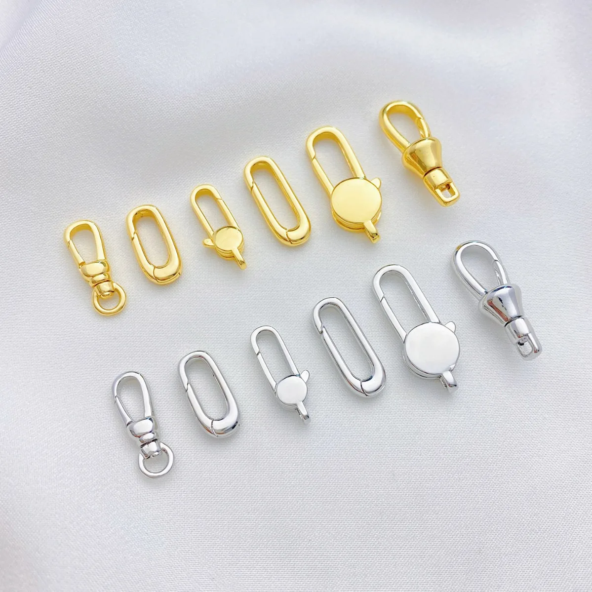 Multi‑Style Buckle 18K Real Gold Electroplated Oval Spring Clasp DIY Findings for Bracelet Necklace Ending Jewelry Making