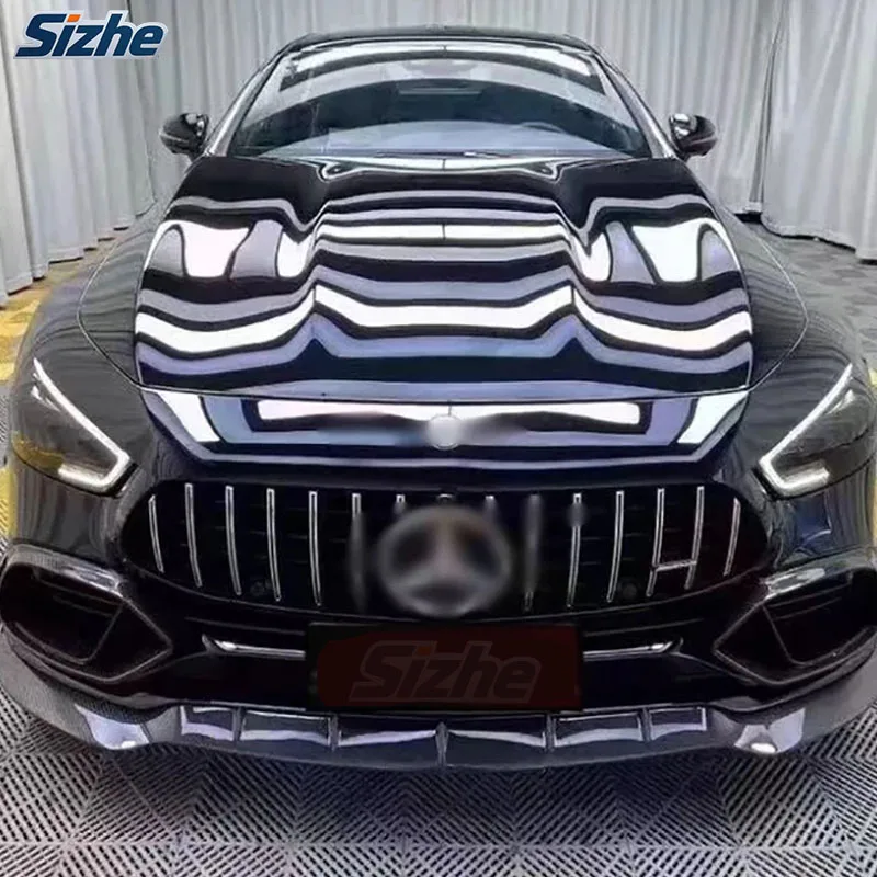 سبويلر الشفة الأمامية من ألياف الكربون لسيارة Mercedes Benz AMG GT43/GT50/GT53/GT63 - ملحقات طقم هيكل السيارة عالية الجودة #4