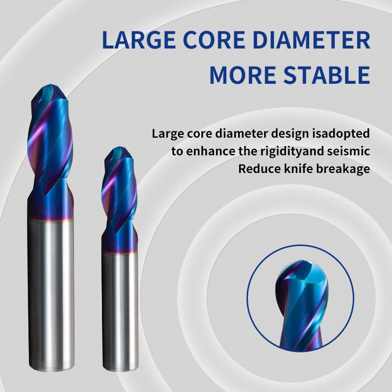 1 stücke/5 stücke/10 stücke 2 flöte R2 * D4 * 50/R3 * D6 * 50/R3 * D6 * 75 cnc-bearbeitung drehmaschine wolfram stahl legierung ende mühle