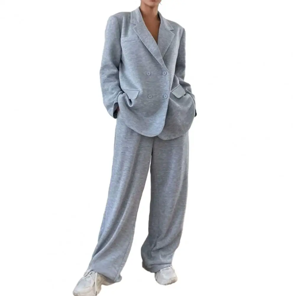 Damen Zweiteiler Leichtgewichtige Damenkleidung Zweiteiliger Anzug Set für Damen Übergroßer Blazer mit Weiten Hosen für die Arbeit
