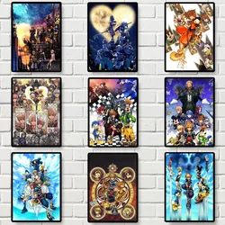 Miniso Kingdom Hearts Game Poster Gallery Prints Self Adhesive Home Decor Decoration Wall Decals Living Room Sticker