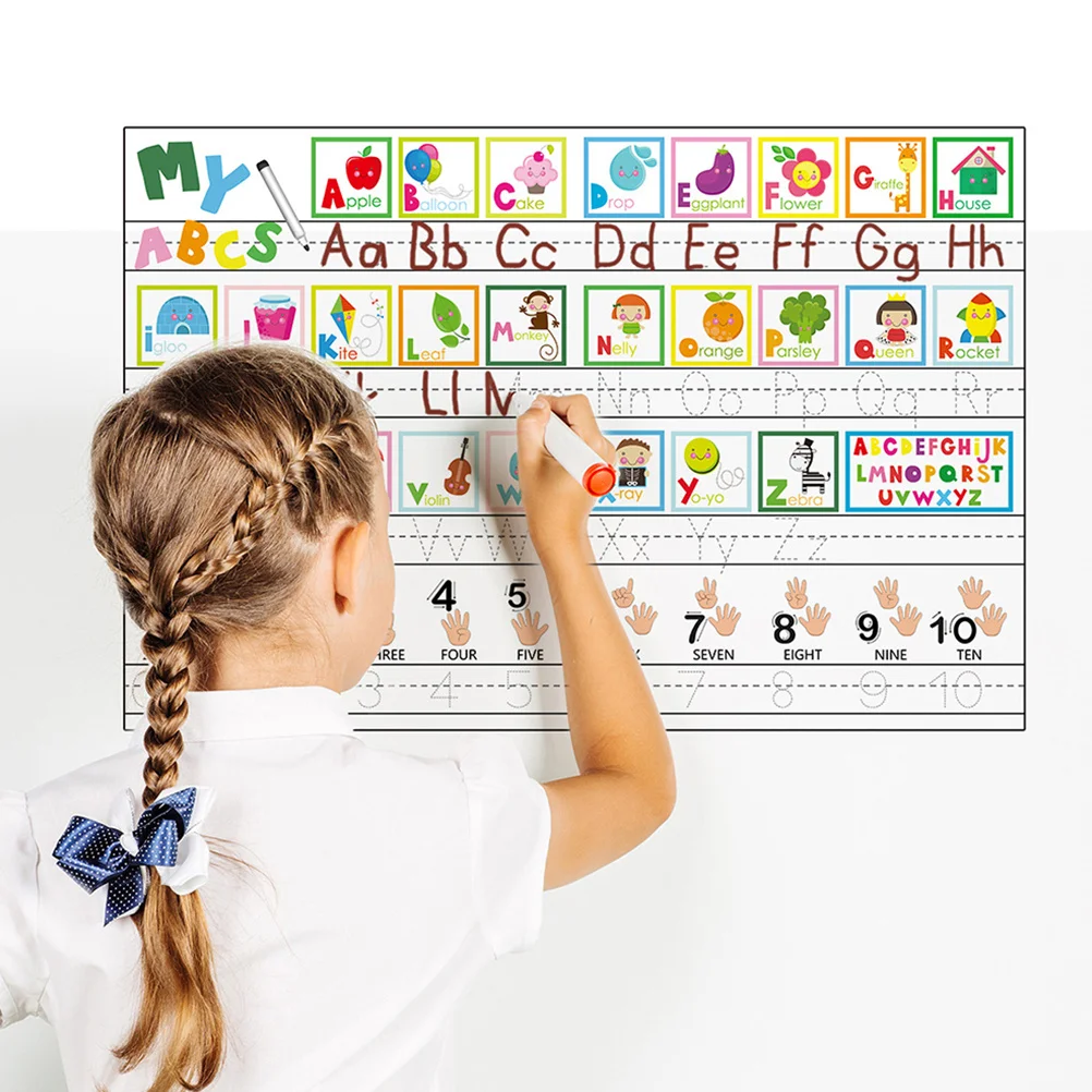 

1Set Educational Alphabet Wall Sticker PVC Self-Adhesive Letter Learning Decal for Kids Bedroom Nursery Study Room Classroom