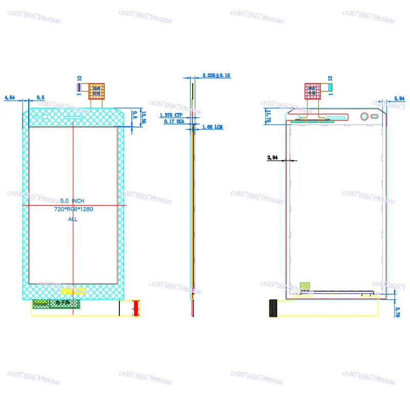 5.0-Inch LCD Screen LCD Display Socket with Touch