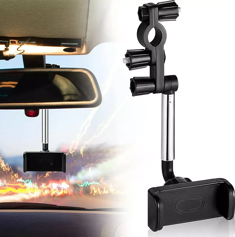 360° Rotatable And Retractable Car Phone Holder Rearview Mirror Multifunctional Phone Holder For Gps