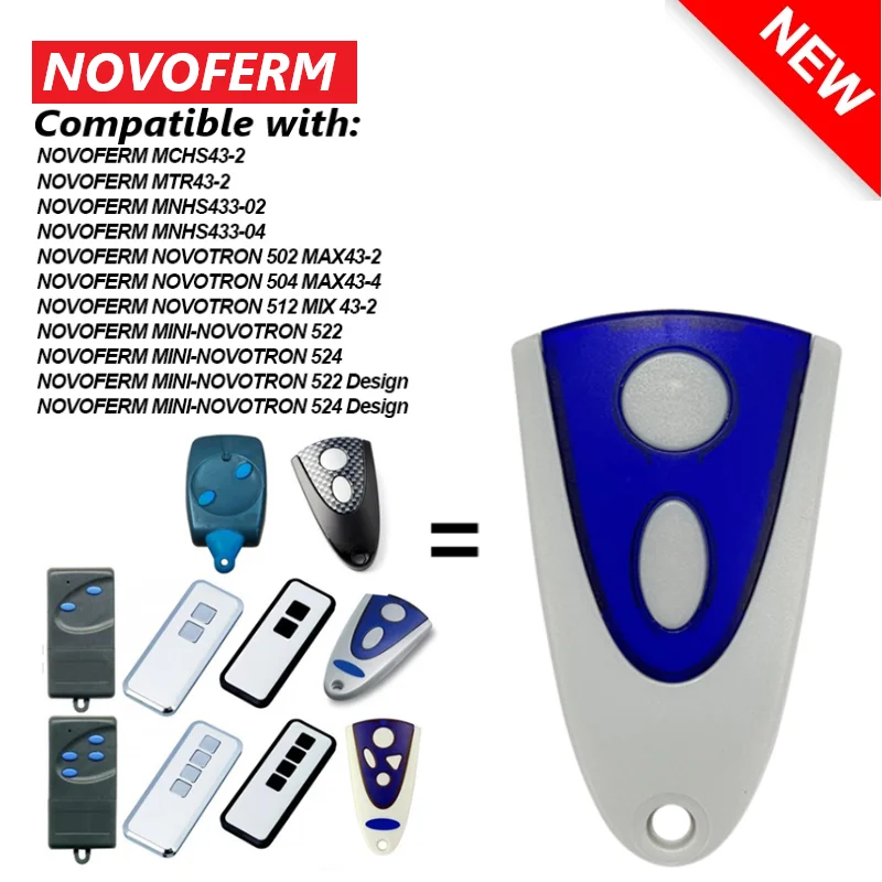 For NOVOFERM NOVOTRON 502 522 524 504 Garage Door Remote Control NOVOFERM MHS43-2 NOVOTRON 302 304 MTR43-2 MCHS43-2 MNHS433