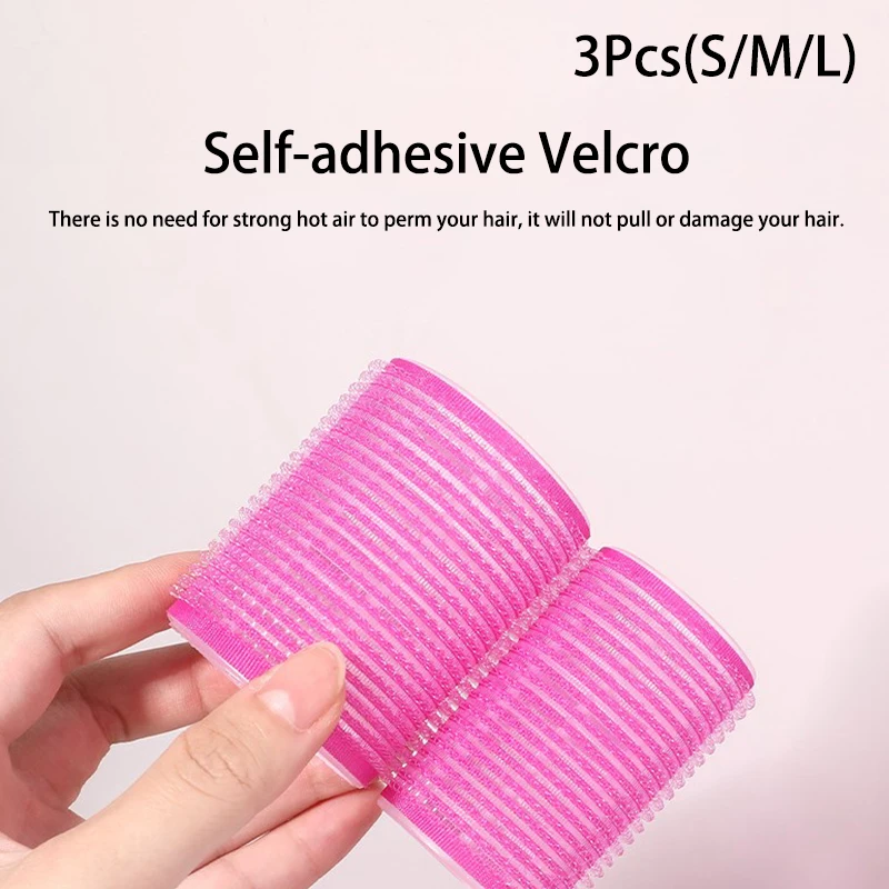 3Pcs Different Sizes Self Grip Hair Rollers Cling Hair Curlers Rollers No Heat Hairdressing Styling Tool