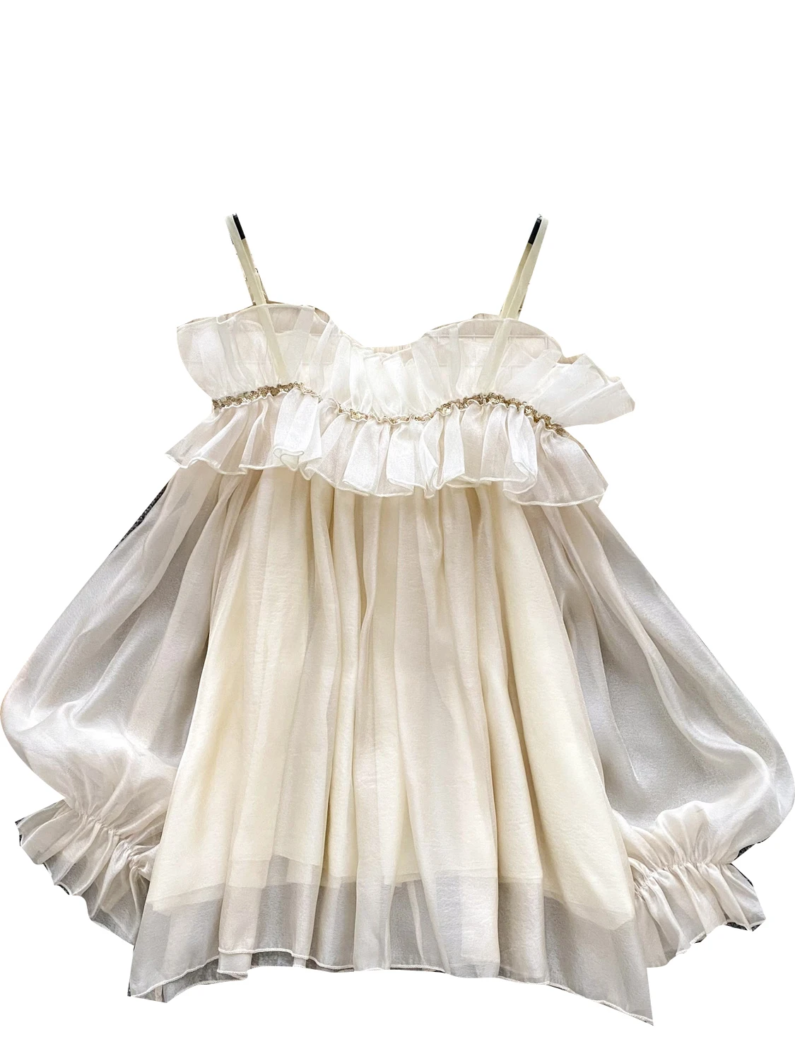 

Strap Aruffle Edge Chiffon Shirt for Women Autumn 2025 Slimming Casual Off Shoulder Top