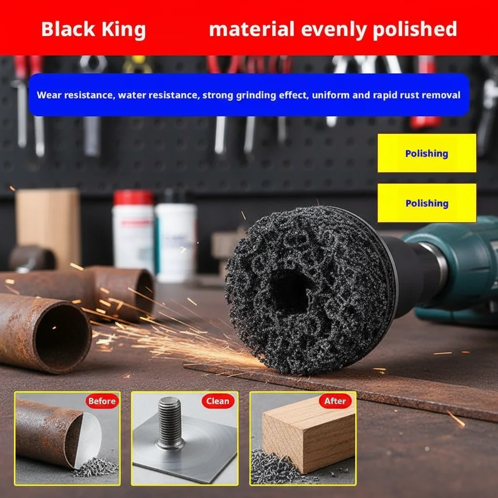 Auto Wheel Hub Brush Car Wheel Hub Grinder Rust Grinding Removal Tool Brake Grinding Cleaner Kit Rust Remover Polishing Tool