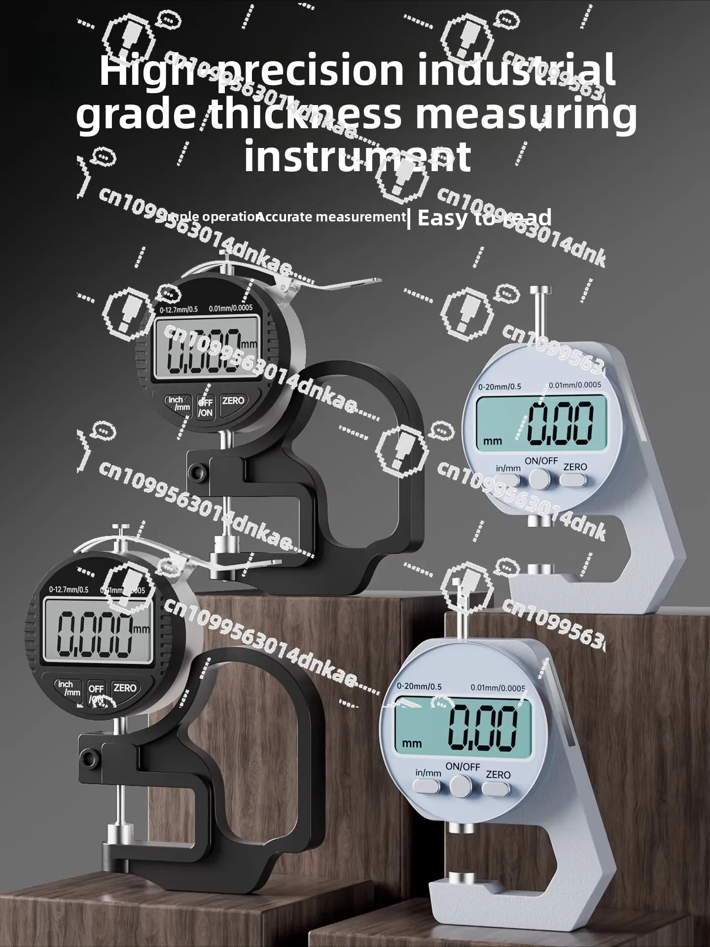 Micrometer Thickness Gauge Digital Display , High Precision Thickness Gauge Wall,Paper Film