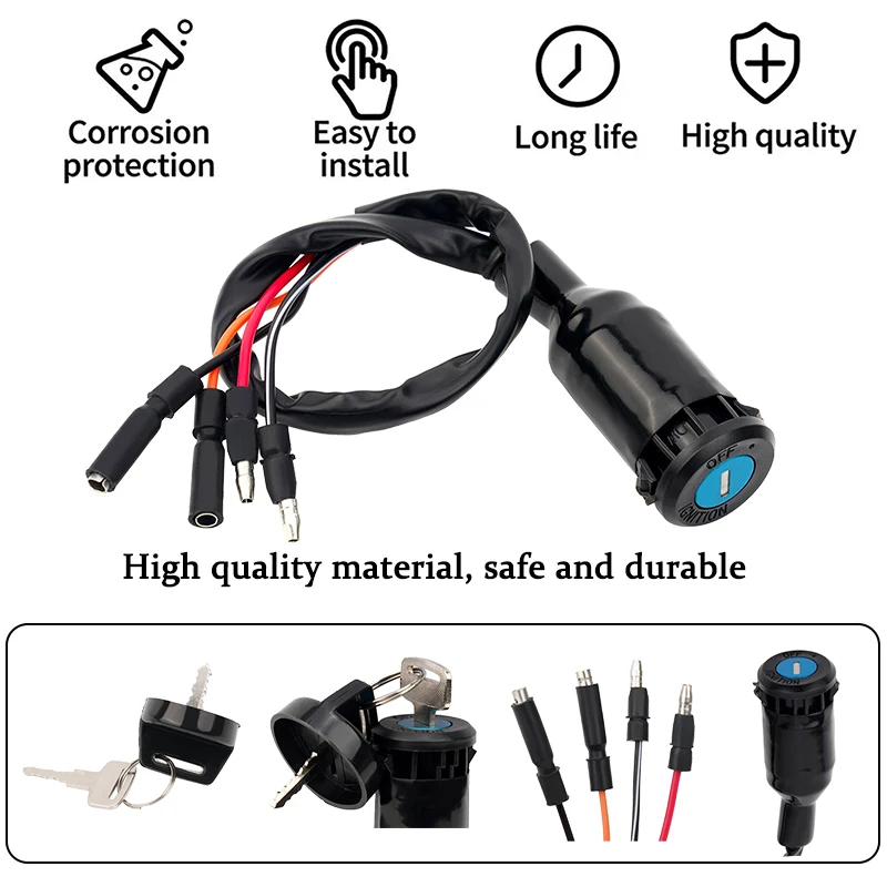 Motorcycle Electric Door Lock Plug Ignition Key Switch for Honda FourTrax 300 TRX300FW 4x4 TRX300 TRX 300 FW 2x4 35191-HC4-670