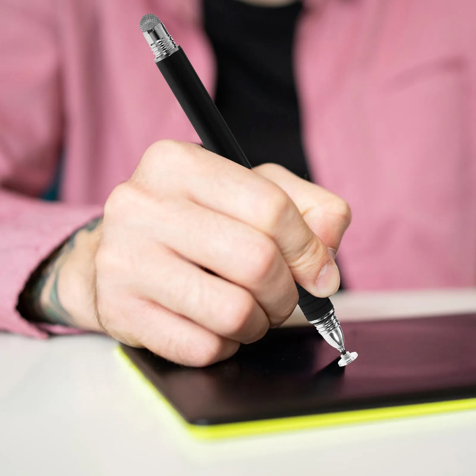 

Набор емкостных ручек, 5 шт., двусторонний стилус для планшетов, смартфонов, сенсорных экранов, инструмент для письма, сменные наконечники, серебристый цвет