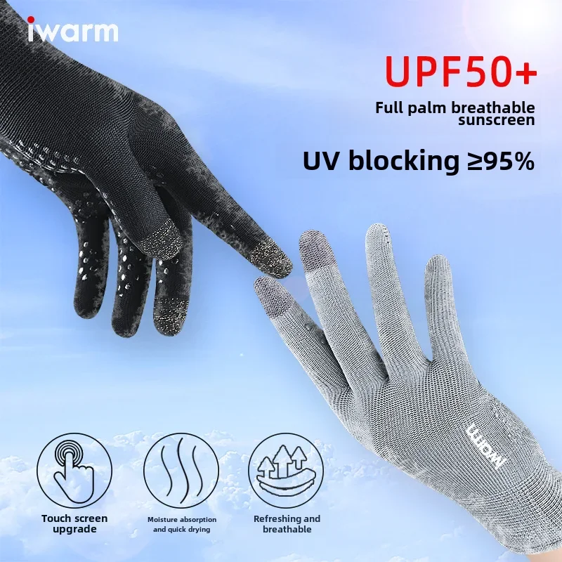 Iwarm Ciepłe rękawice przeciwsłoneczne dla mężczyzn Kobiety Outdoor Summer Anti Uv Zapobiegają antypoślizgowi Rękawice jeździeckie z ekranem