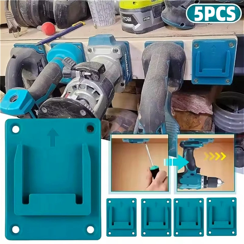 5Pcs Machine Holder Wall Mount Storage Bracket Fixing Devices for Makita 18V Electric Tool Battery Tools Blue