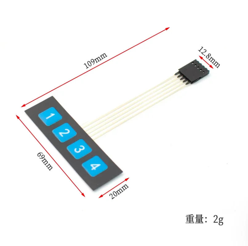 Keyboard 1 Row 4 Key Membrane switch/matrix keyboard/film/control panel/SCM Extended
