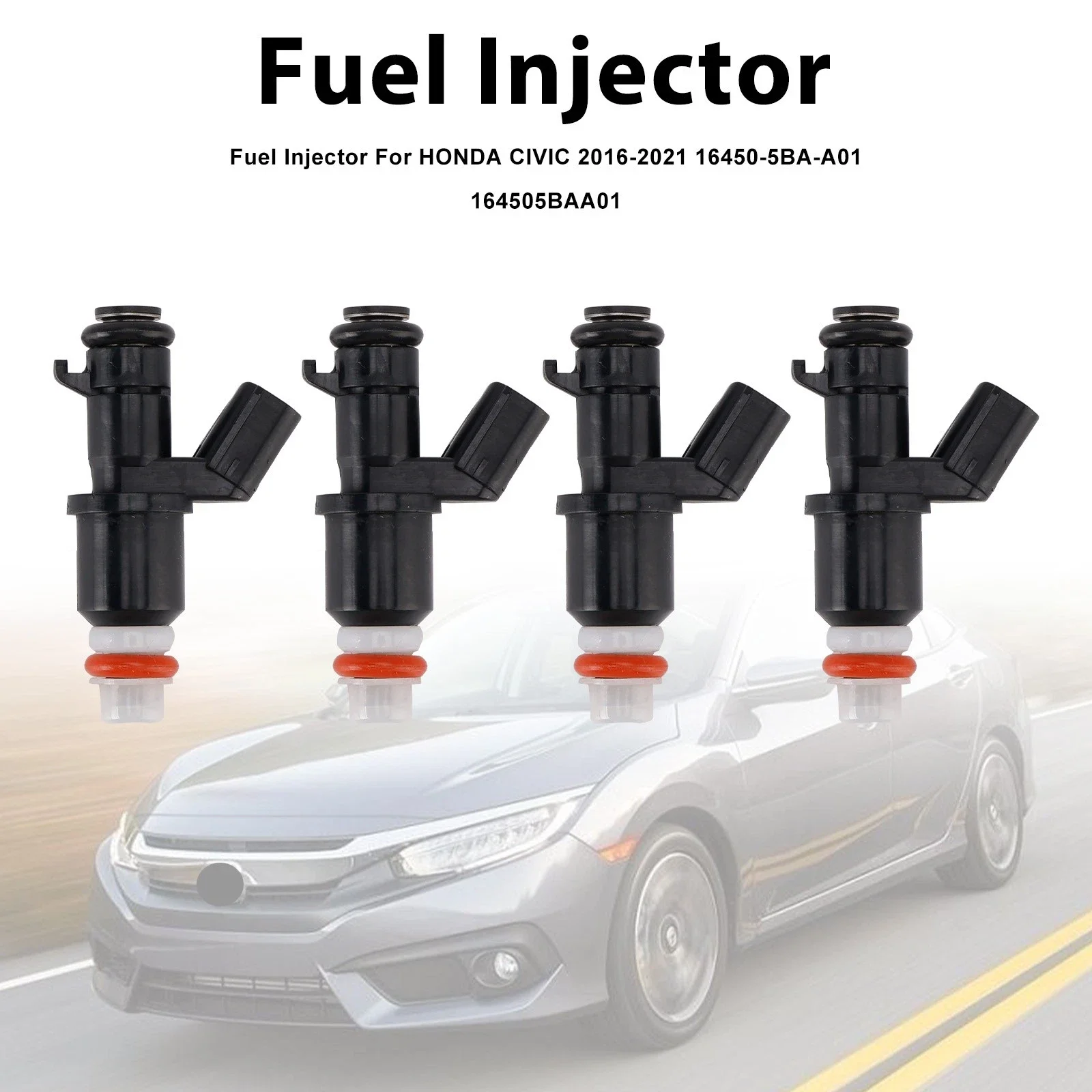 

For HONDA CIVIC 2016-2021 16450-5BA-A01 164505BAA01 4Pcs Set Car Fuel Injector Replacement Accessories