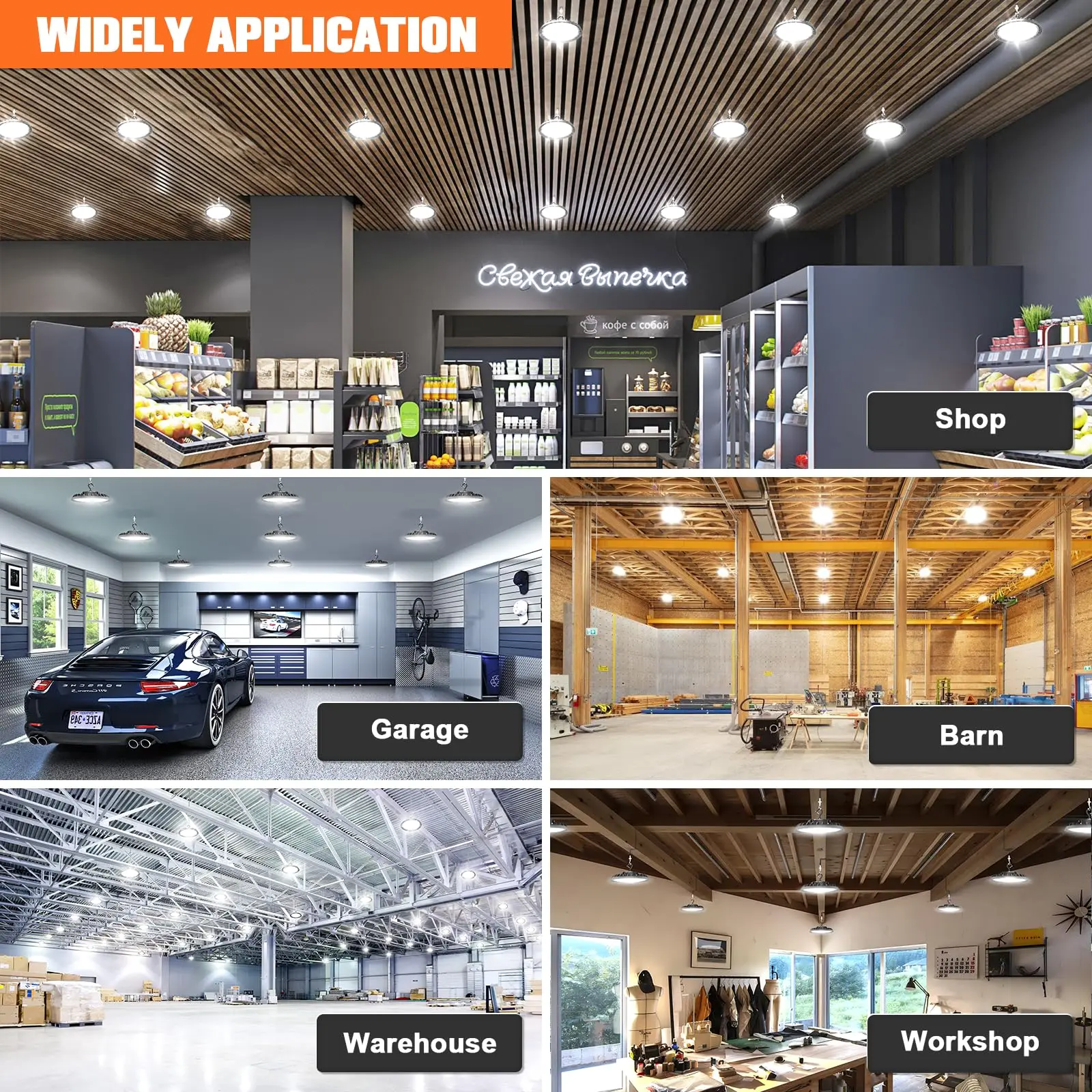 LED عالية خليج ضوء الصناعية ضوء أضواء العمل 100 واط 150 واط IP65 مقاوم للماء أطول أضواء السقف لمستودع مصنع الصالة الرياضية المرآب