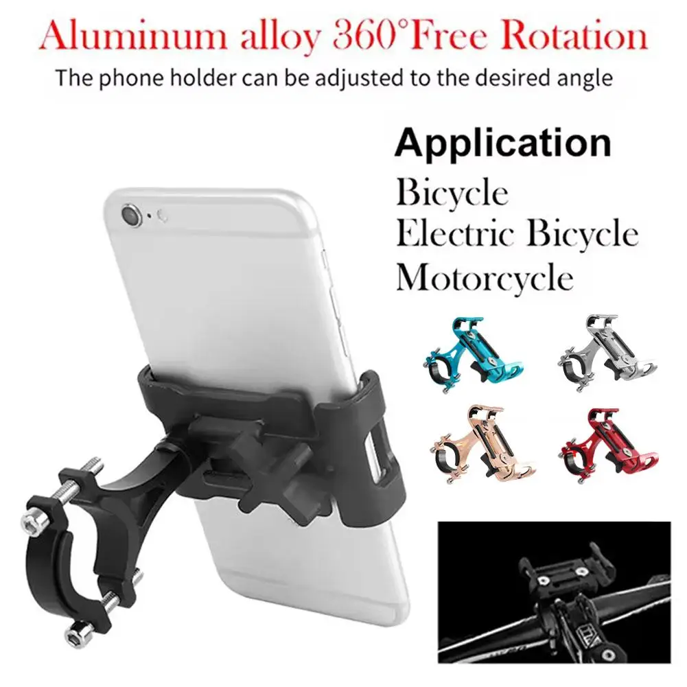 Aluminum Alloy Motorcycle Bike Phone Holder Anti-slip Bracket Universal Motorcycle Stand For All Smartphones Navigation Bracket