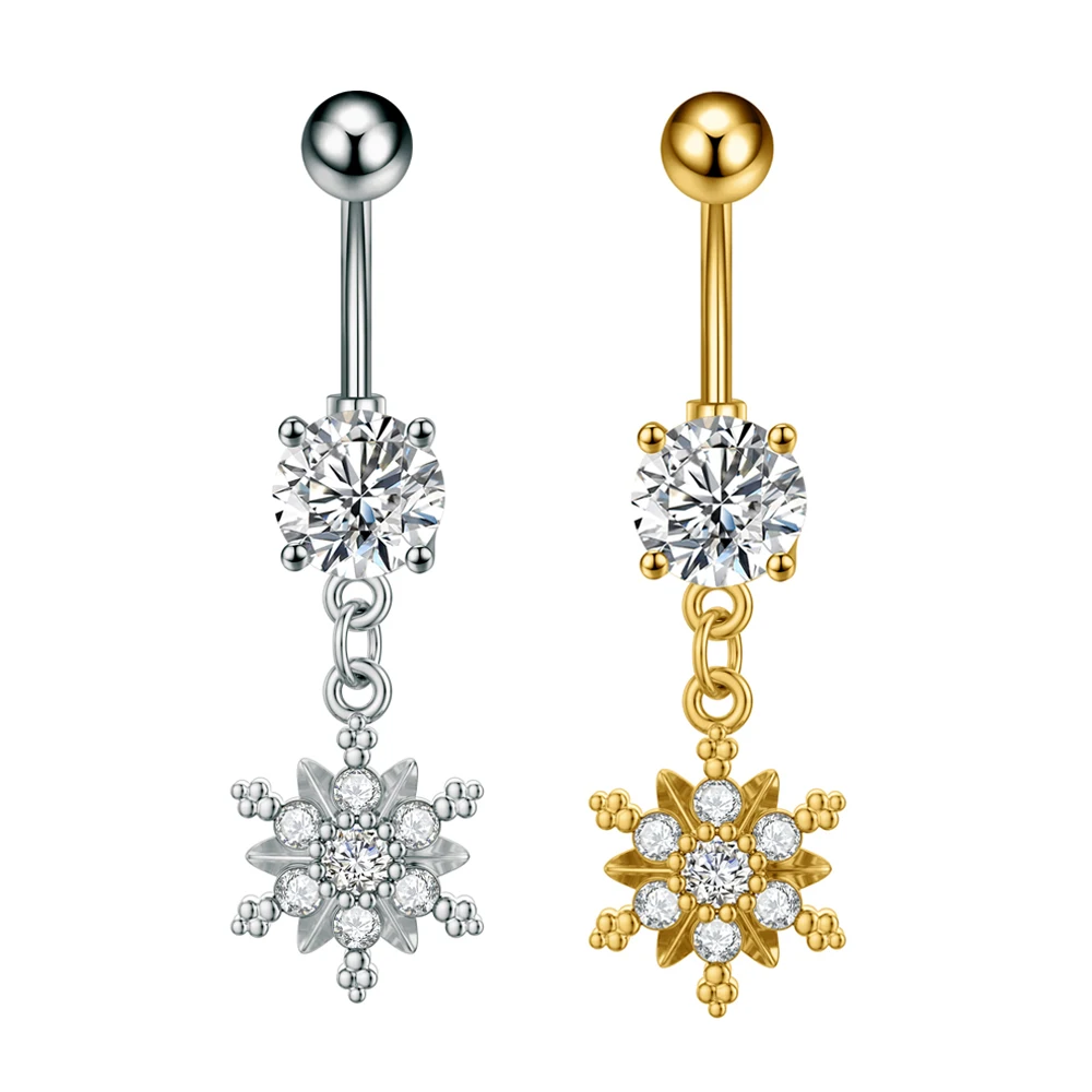 Faux Fake Belly Button Ring, 3/5 Reverse Crystals
