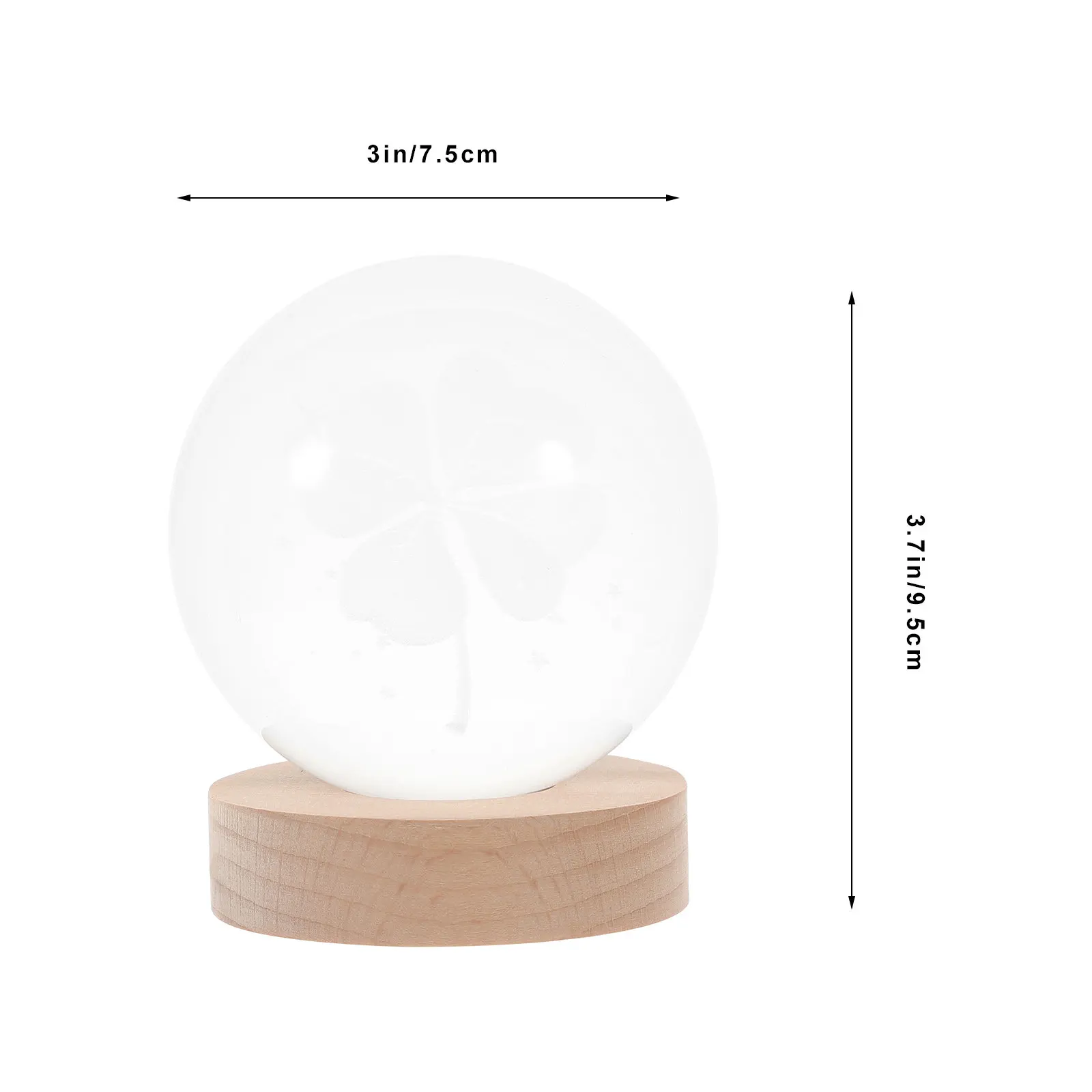 Crystal Ball Light 3D Shamrock Night Lamp Clover Decor Lamp Compact Size for Bedroom Kids Room Baby Room Desk Nightstand