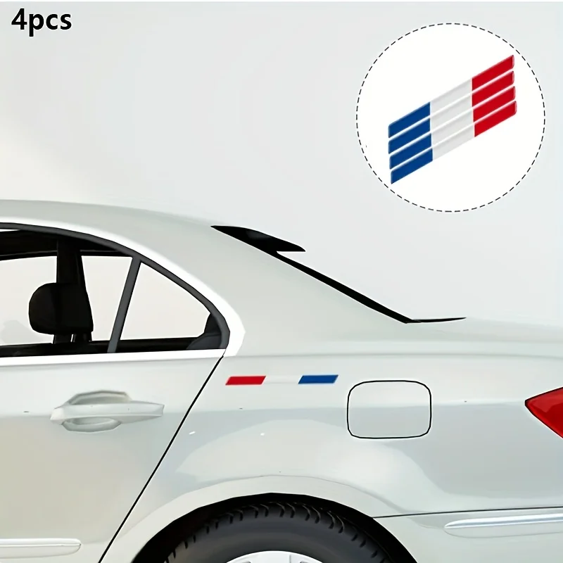 4 個の薄いフランス国旗ステッカーデカールフランスレーシングスポーツ樹脂デカールバッジ装飾イタリアの車バイクオートバイ用